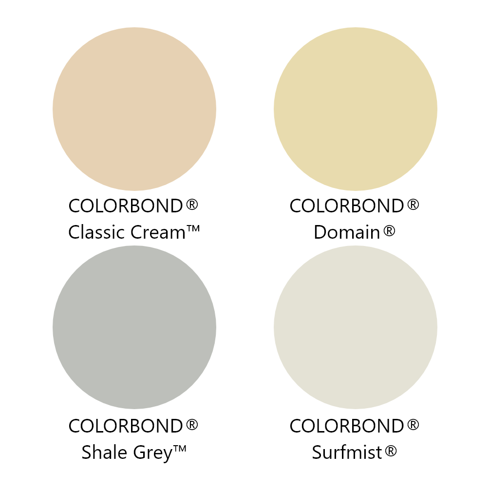 Basic Colorbond Colours Colorbond Colours THE NEW STANDARD COLORBOND COLOURS ARE NOW AVAILABLE